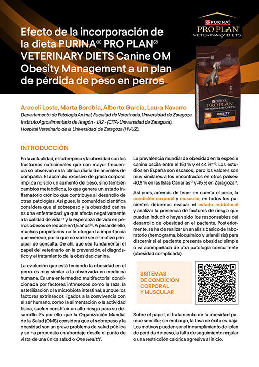 Estudio de eficacia clínica del Canine OM Obesity